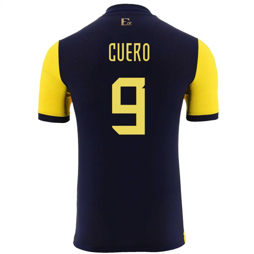 Danxen Niño Camiseta Ecuador Justin Cuero #9 Amarillo 1ª Equipación 24-26 La Camisa México