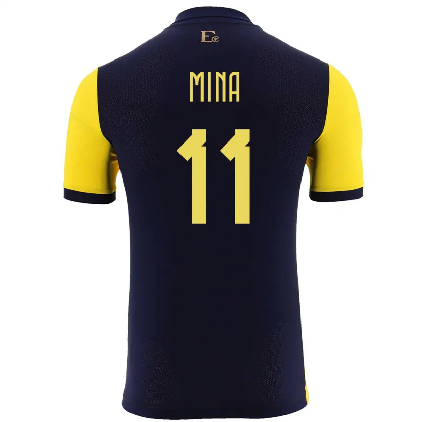 Danxen Niño Camiseta Ecuador Ariel Mina #11 Amarillo 1ª Equipación 24-26 La Camisa México