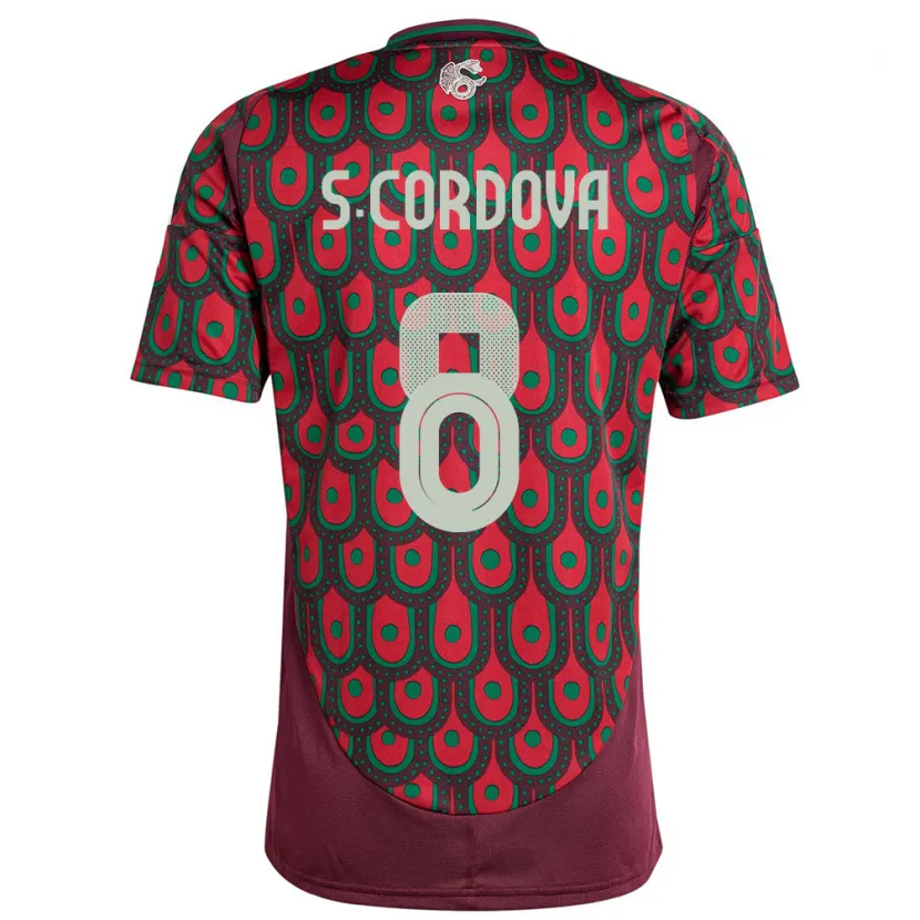 Danxen Niño Camiseta México Sebastian Cordova #8 Granate 1ª Equipación 24-26 La Camisa México