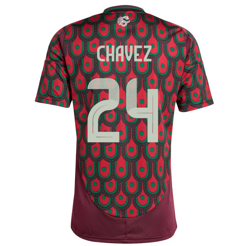 Danxen Niño Camiseta México Luis Chavez #24 Granate 1ª Equipación 24-26 La Camisa México