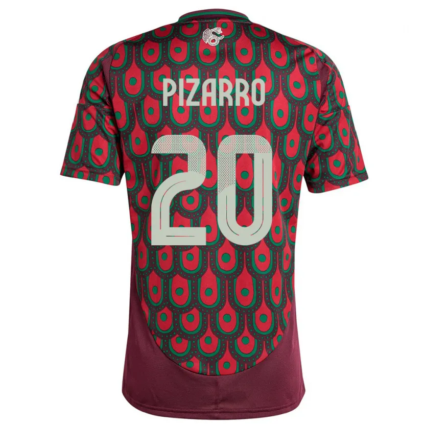 Danxen Niño Camiseta México Rodolfo Pizarro #20 Granate 1ª Equipación 24-26 La Camisa México