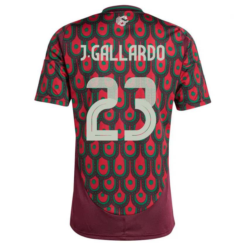 Danxen Niño Camiseta México Jesus Gallardo #23 Granate 1ª Equipación 24-26 La Camisa México