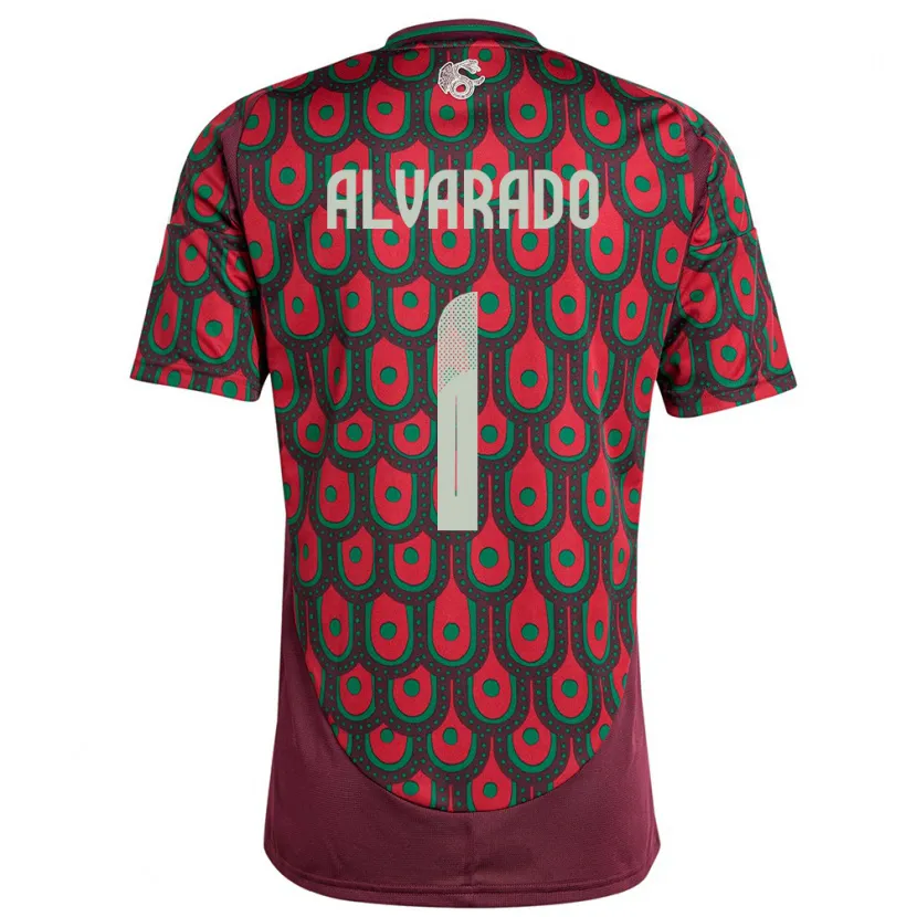 Danxen Niño Camiseta México Emily Alvarado #1 Granate 1ª Equipación 24-26 La Camisa México