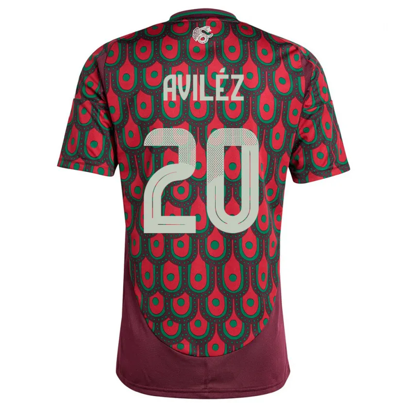 Danxen Niño Camiseta México Aylin Avilez #20 Granate 1ª Equipación 24-26 La Camisa México