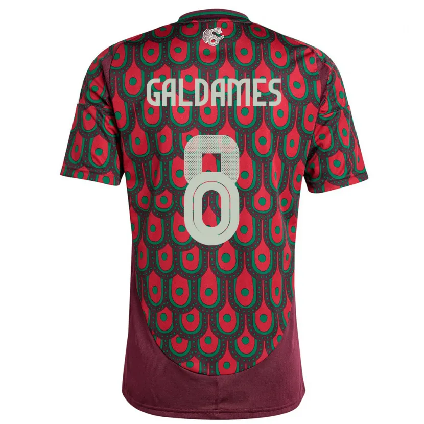 Danxen Niño Camiseta México Benjamin Galdames #8 Granate 1ª Equipación 24-26 La Camisa México