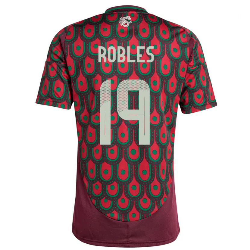 Danxen Niño Camiseta México Angel Robles #19 Granate 1ª Equipación 24-26 La Camisa México