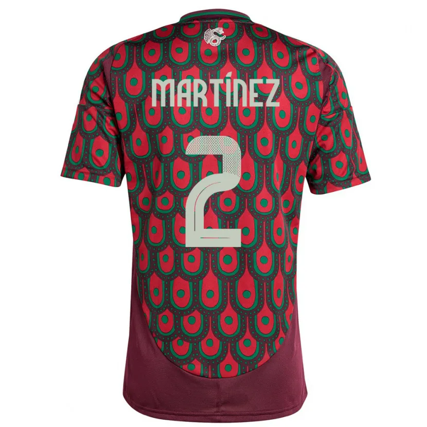 Danxen Niño Camiseta México Emilio Martinez #2 Granate 1ª Equipación 24-26 La Camisa México
