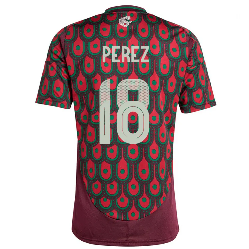 Danxen Niño Camiseta México Jonathan Perez #18 Granate 1ª Equipación 24-26 La Camisa México