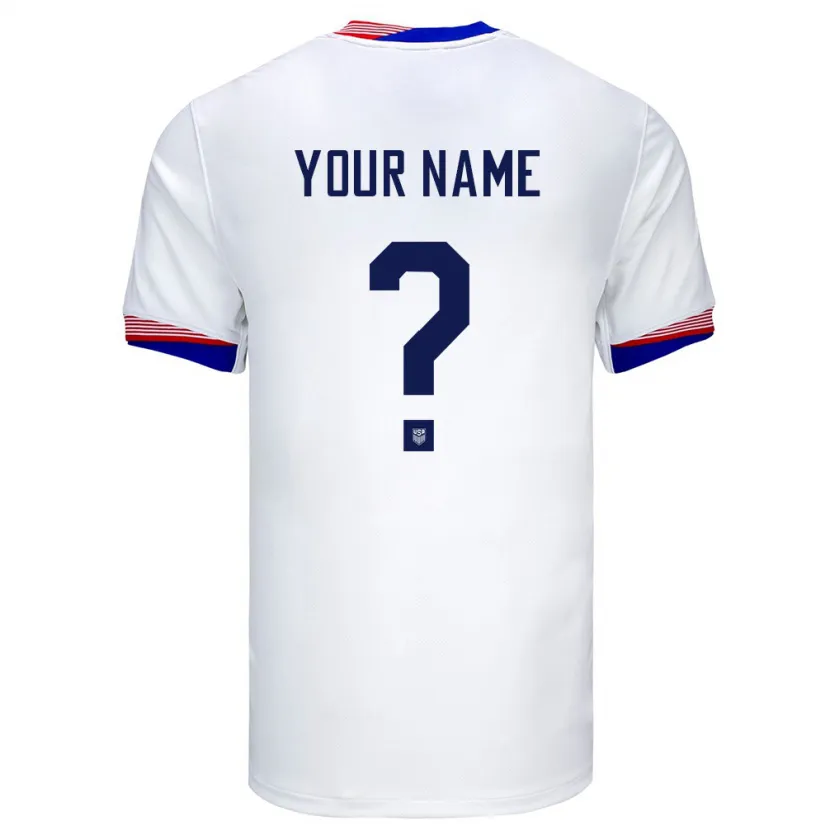 Danxen Niño Camiseta Estados Unidos Su Nombre #0 Blanco 1ª Equipación 24-26 La Camisa México