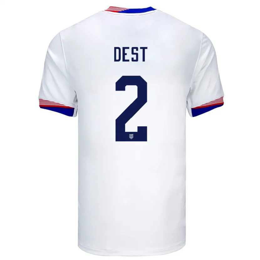 Danxen Niño Camiseta Estados Unidos Sergino Dest #2 Blanco 1ª Equipación 24-26 La Camisa México