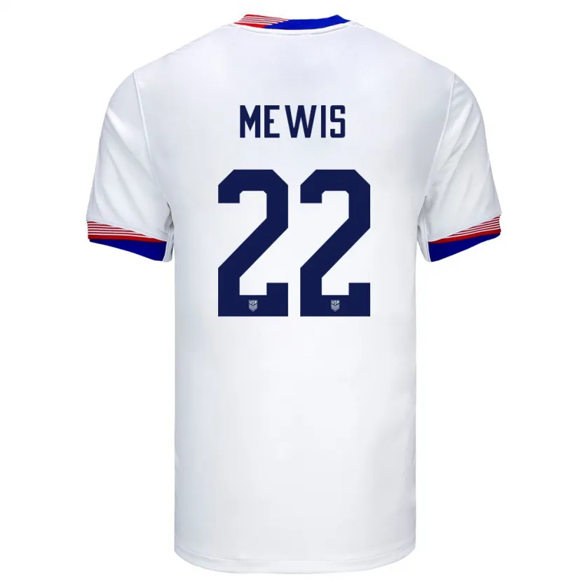 Danxen Niño Camiseta Estados Unidos Kristie Mewis #22 Blanco 1ª Equipación 24-26 La Camisa México