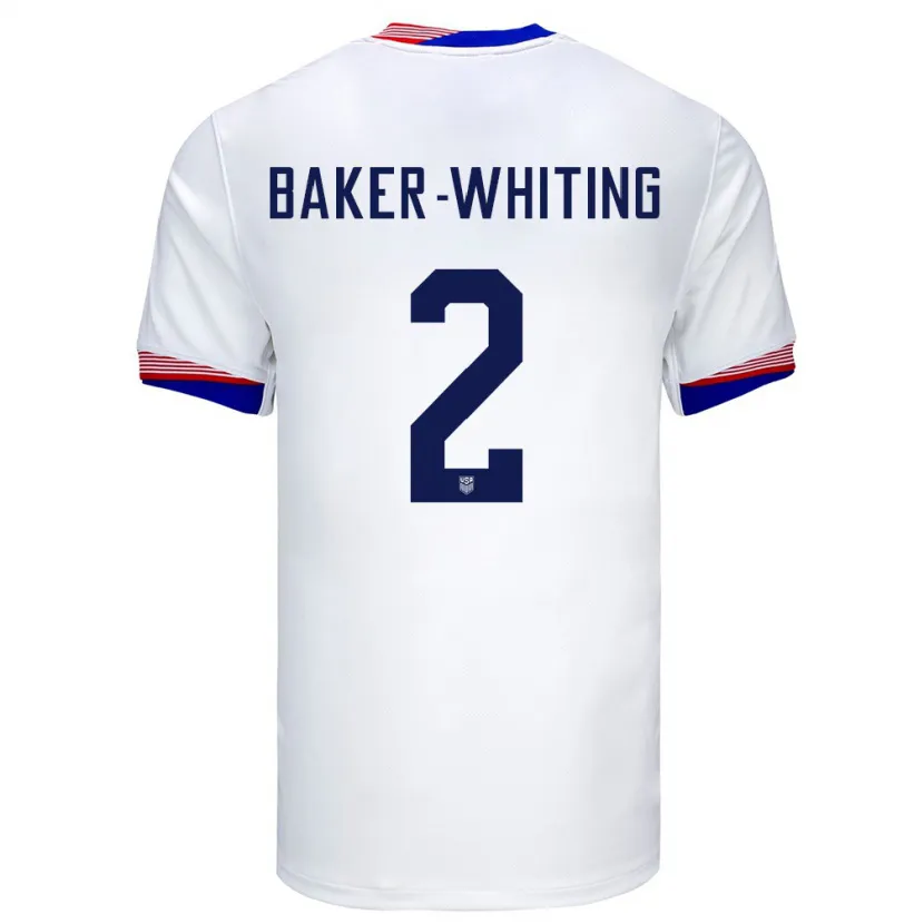 Danxen Niño Camiseta Estados Unidos Reed Baker Whiting #2 Blanco 1ª Equipación 24-26 La Camisa México
