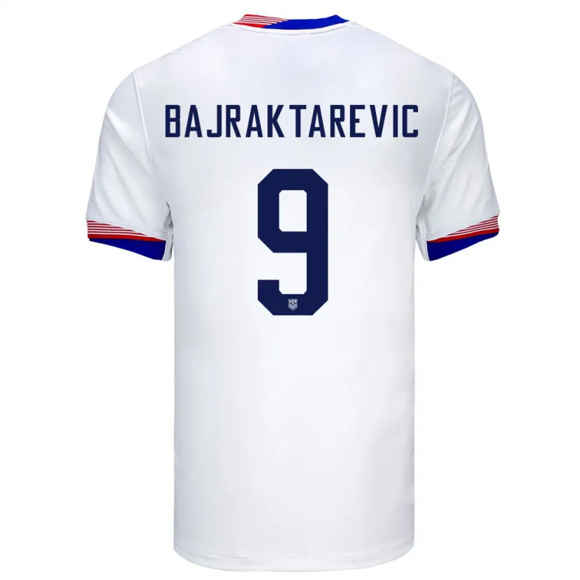 Danxen Niño Camiseta Estados Unidos Esmir Bajraktarevic #9 Blanco 1ª Equipación 24-26 La Camisa México