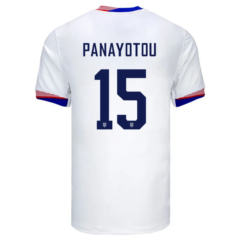 Danxen Niño Camiseta Estados Unidos Jack Panayotou #15 Blanco 1ª Equipación 24-26 La Camisa México