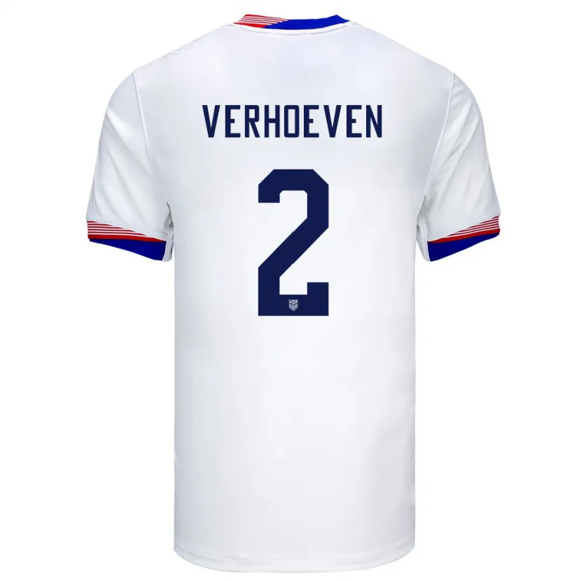 Danxen Niño Camiseta Estados Unidos Oscar Verhoeven #2 Blanco 1ª Equipación 24-26 La Camisa México