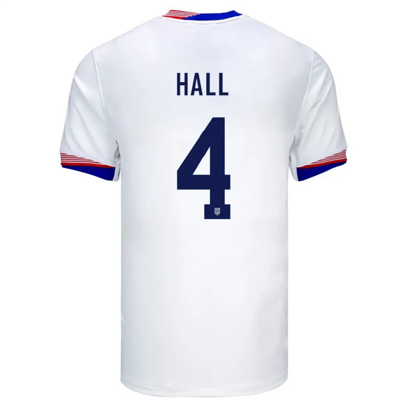 Danxen Niño Camiseta Estados Unidos Tyler Hall #4 Blanco 1ª Equipación 24-26 La Camisa México