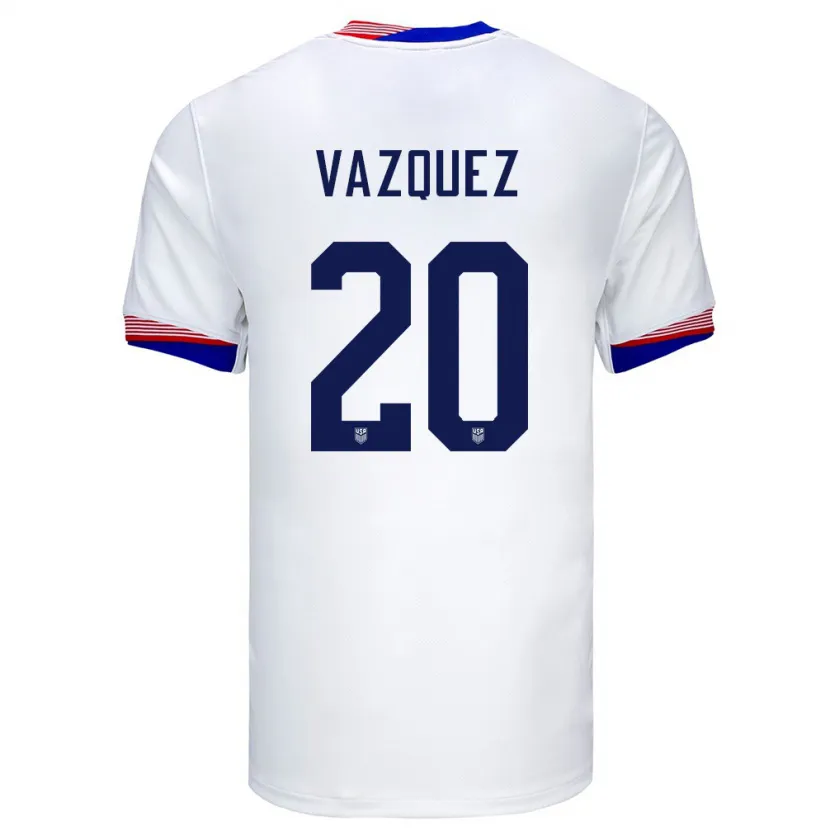 Danxen Niño Camiseta Estados Unidos David Vazquez #20 Blanco 1ª Equipación 24-26 La Camisa México