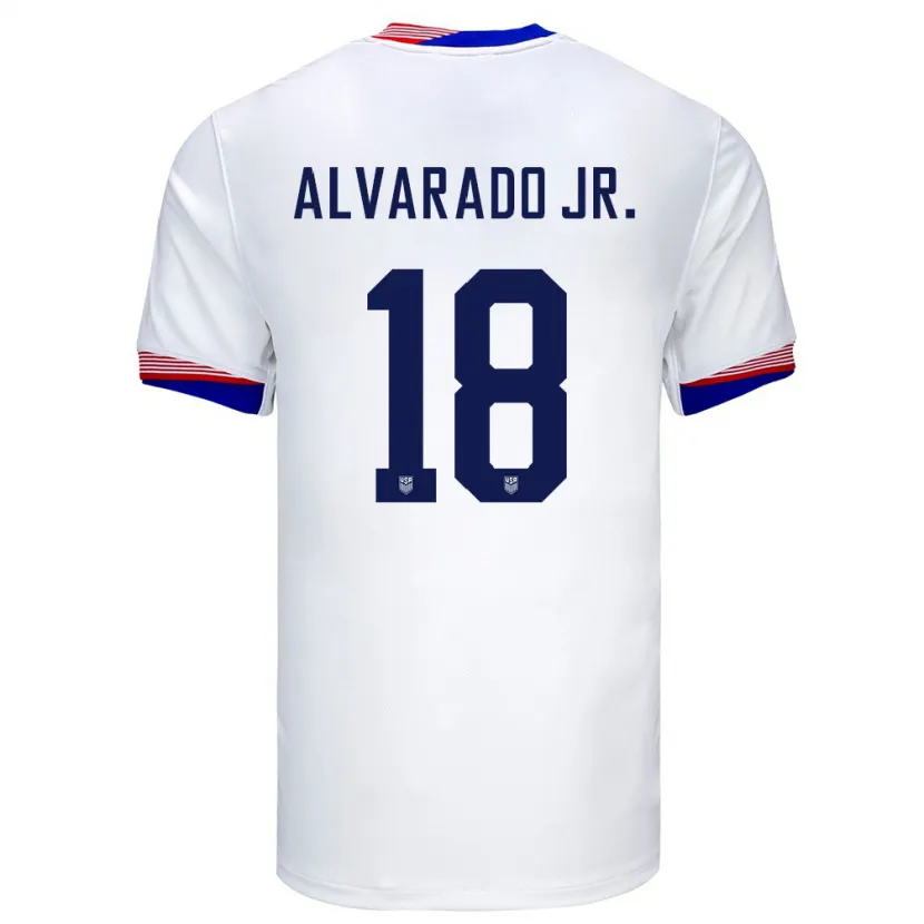 Danxen Niño Camiseta Estados Unidos Alejandro Alvarado Jr #18 Blanco 1ª Equipación 24-26 La Camisa México