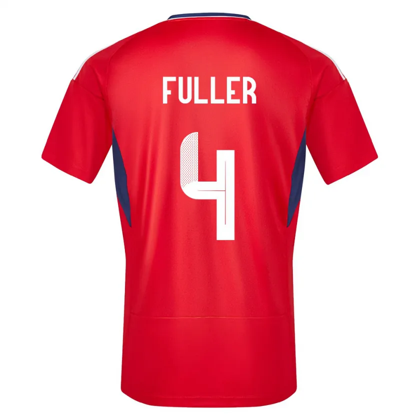 Danxen Niño Camiseta Costa Rica Keysher Fuller #4 Rojo 1ª Equipación 24-26 La Camisa México