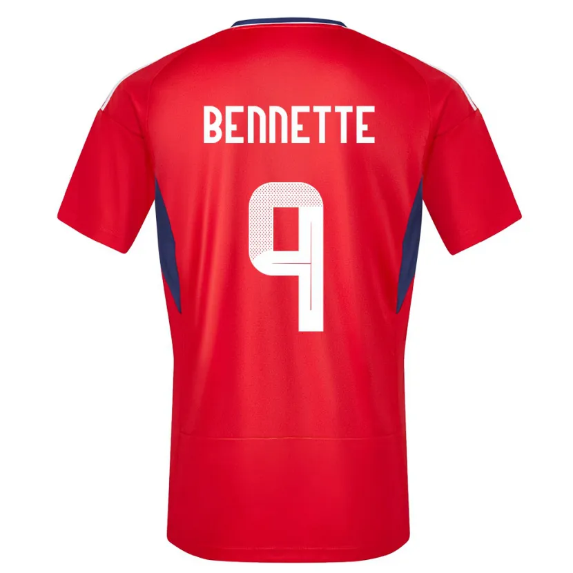 Danxen Niño Camiseta Costa Rica Jewison Bennette #9 Rojo 1ª Equipación 24-26 La Camisa México