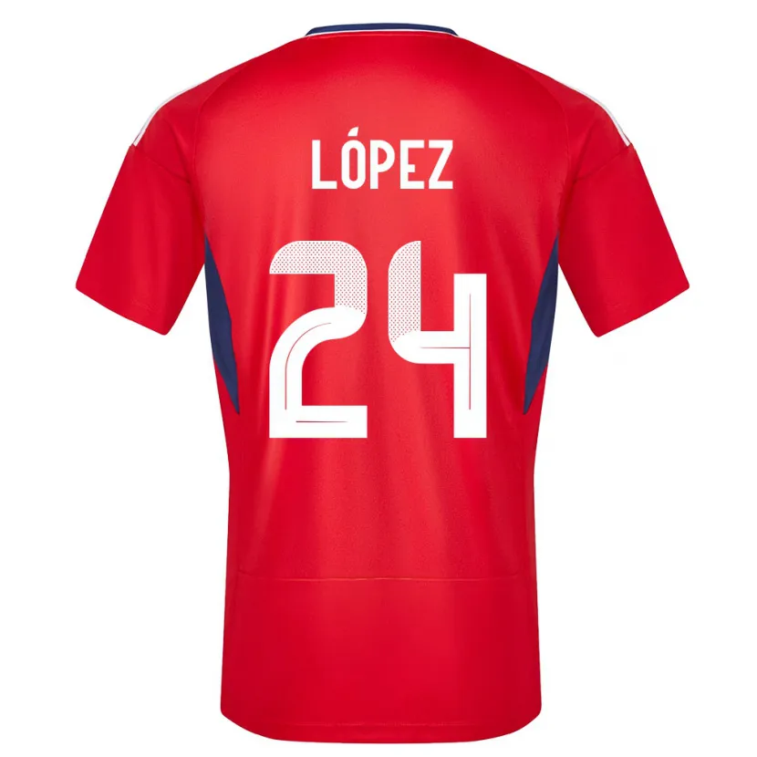 Danxen Niño Camiseta Costa Rica Douglas Lopez #24 Rojo 1ª Equipación 24-26 La Camisa México