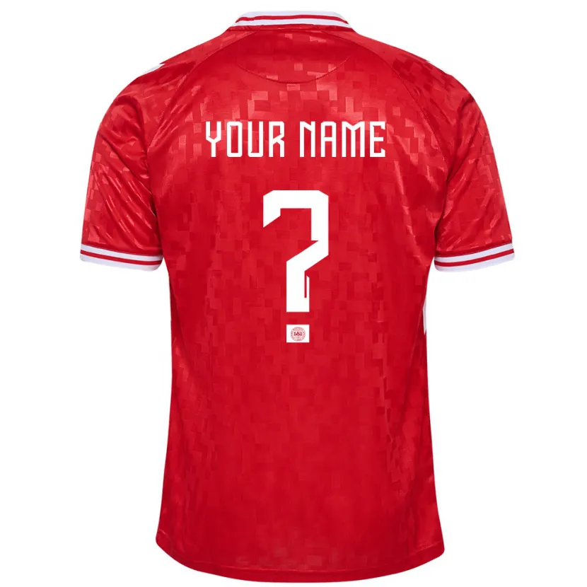 Danxen Niño Camiseta Dinamarca Su Nombre #0 Rojo 1ª Equipación 24-26 La Camisa México
