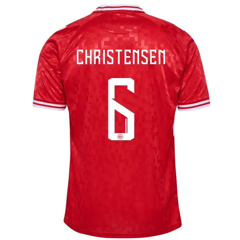 Danxen Niño Camiseta Dinamarca Andreas Christensen #6 Rojo 1ª Equipación 24-26 La Camisa México