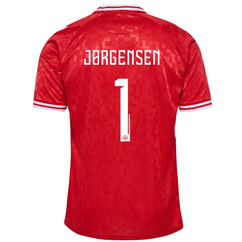 Danxen Niño Camiseta Dinamarca Filip Jørgensen #1 Rojo 1ª Equipación 24-26 La Camisa México