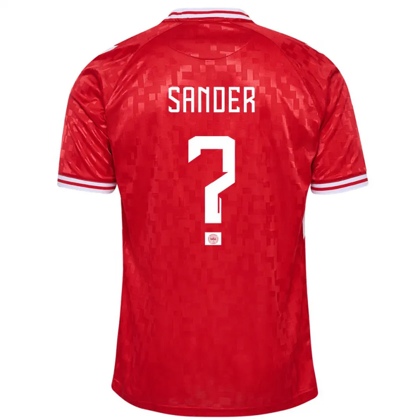 Danxen Niño Camiseta Dinamarca Theo Sander #0 Rojo 1ª Equipación 24-26 La Camisa México