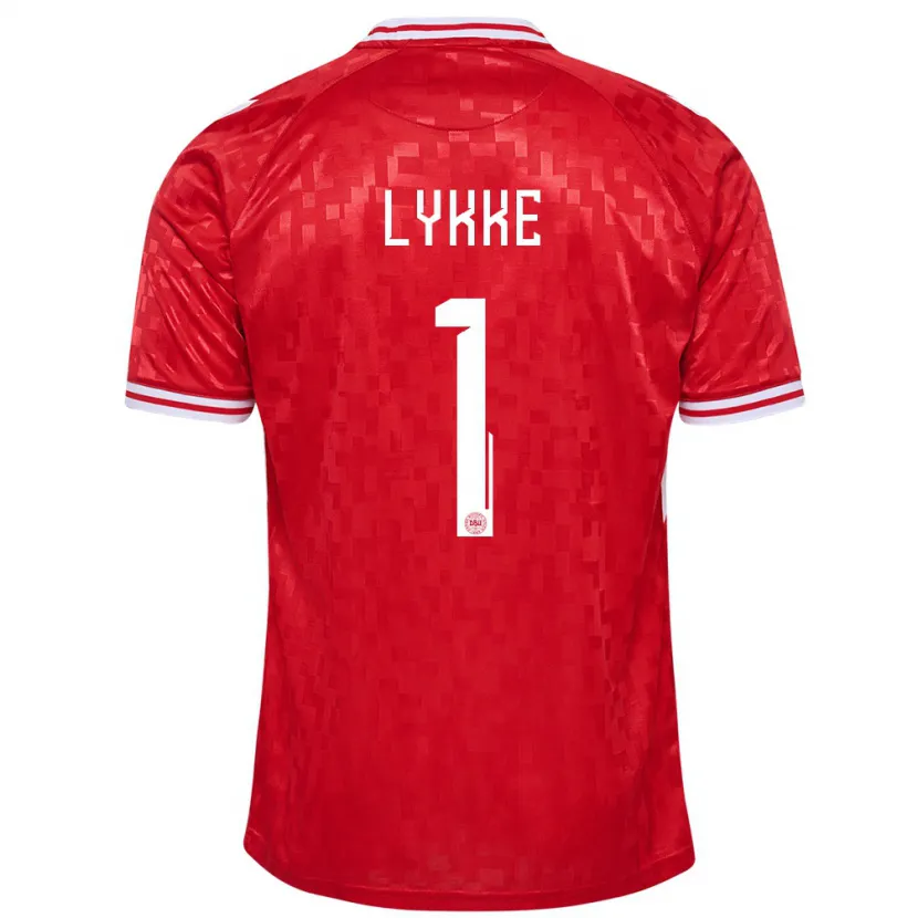 Danxen Niño Camiseta Dinamarca William Lykke #1 Rojo 1ª Equipación 24-26 La Camisa México