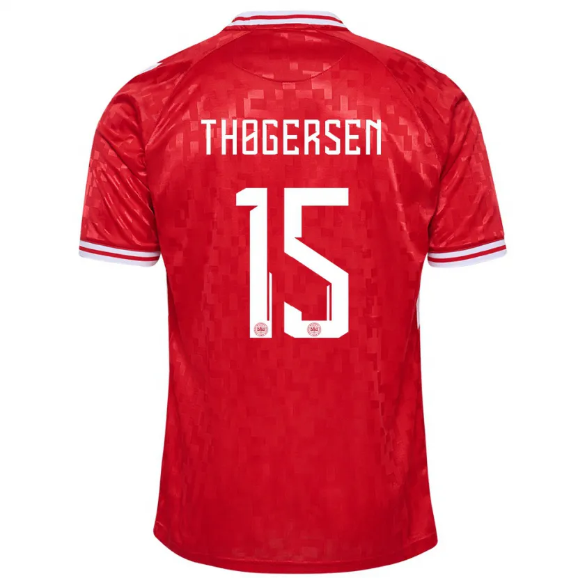 Danxen Niño Camiseta Dinamarca Frederikke Thøgersen #15 Rojo 1ª Equipación 24-26 La Camisa México