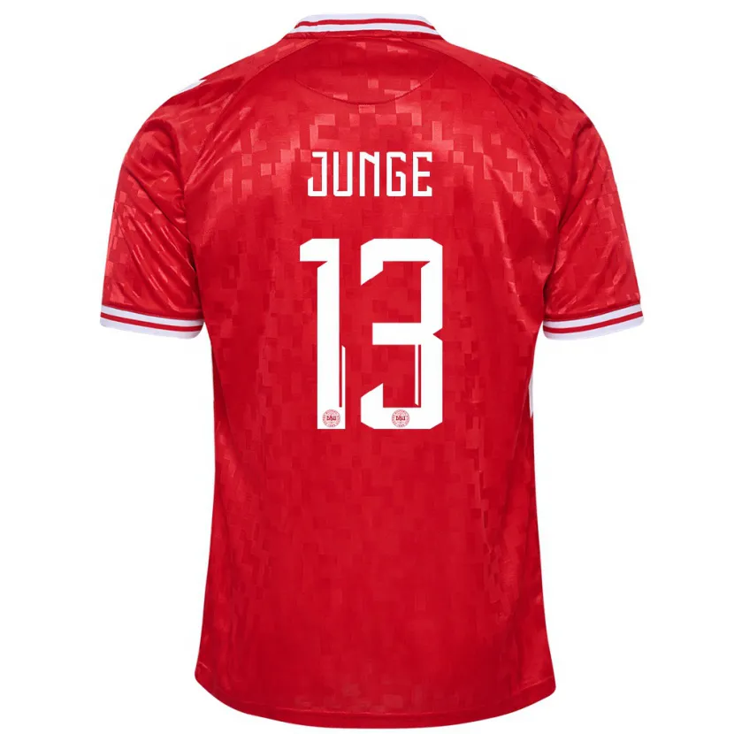 Danxen Niño Camiseta Dinamarca Sofie Junge #13 Rojo 1ª Equipación 24-26 La Camisa México