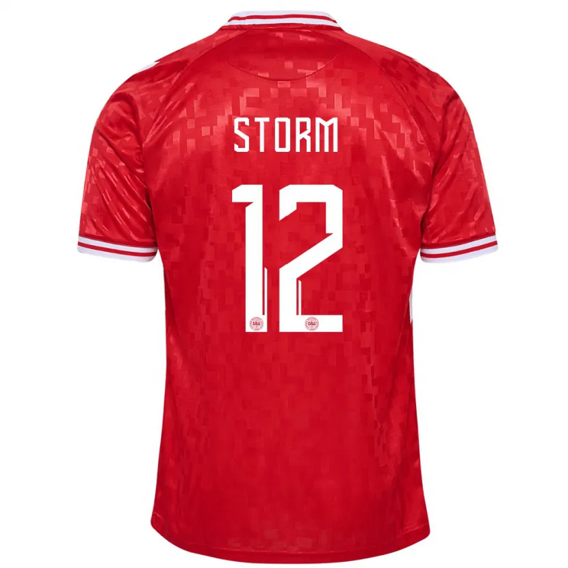 Danxen Niño Camiseta Dinamarca Tobias Storm #12 Rojo 1ª Equipación 24-26 La Camisa México