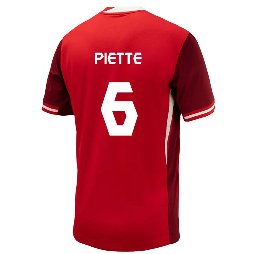 Danxen Niño Camiseta Canadá Samuel Piette #6 Rojo 1ª Equipación 24-26 La Camisa México