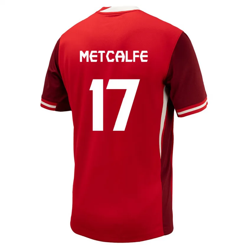 Danxen Niño Camiseta Canadá Patrick Metcalfe #17 Rojo 1ª Equipación 24-26 La Camisa México