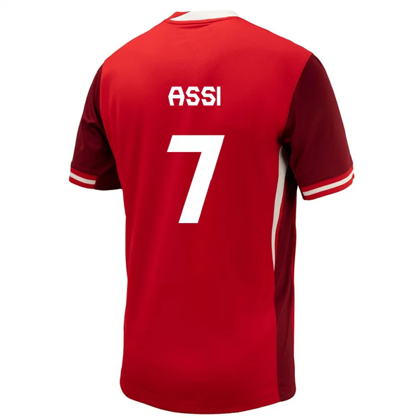 Danxen Niño Camiseta Canadá Jean-Aniel Assi #7 Rojo 1ª Equipación 24-26 La Camisa México