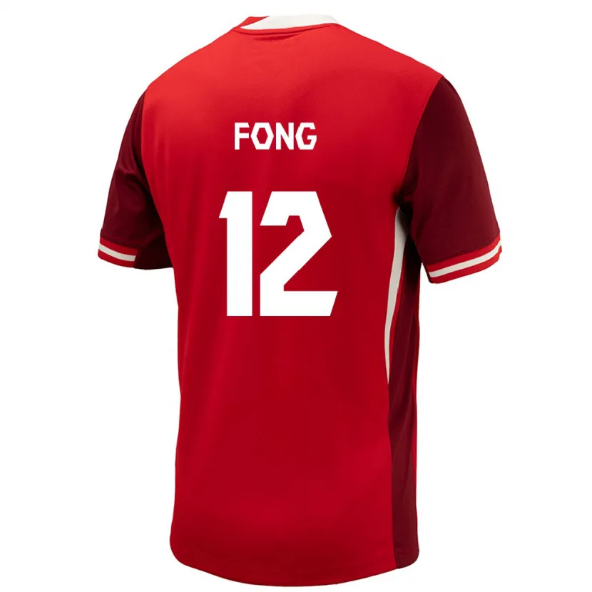 Danxen Niño Camiseta Canadá Aidan Fong #12 Rojo 1ª Equipación 24-26 La Camisa México