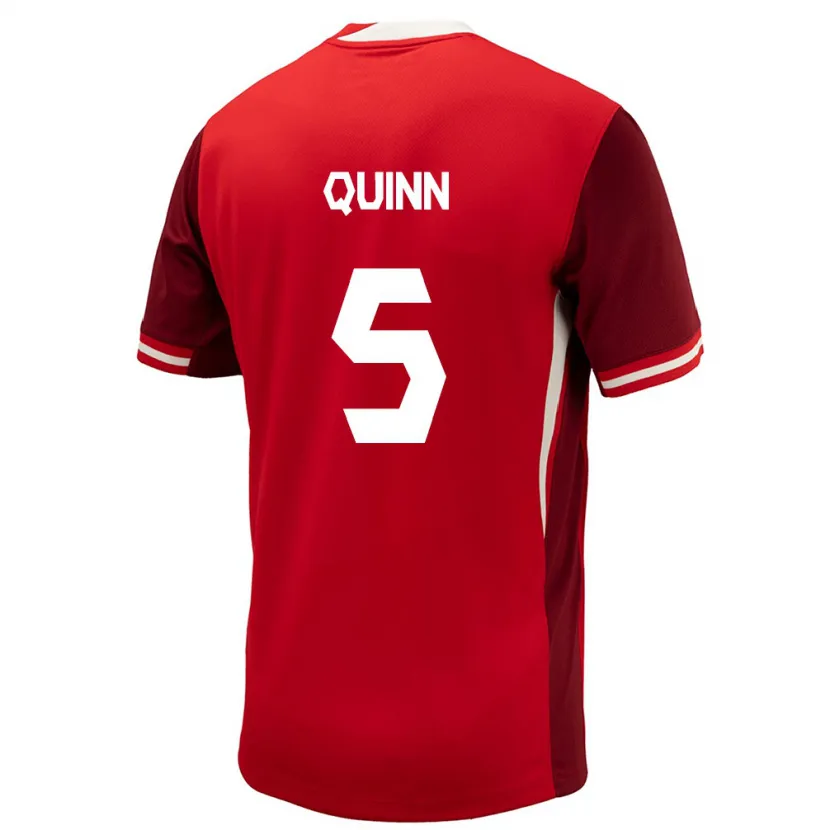 Danxen Niño Camiseta Canadá Quinn #5 Rojo 1ª Equipación 24-26 La Camisa México