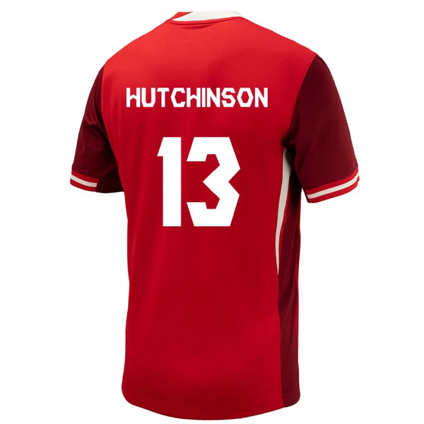 Danxen Niño Camiseta Canadá Atiba Hutchinson #13 Rojo 1ª Equipación 24-26 La Camisa México