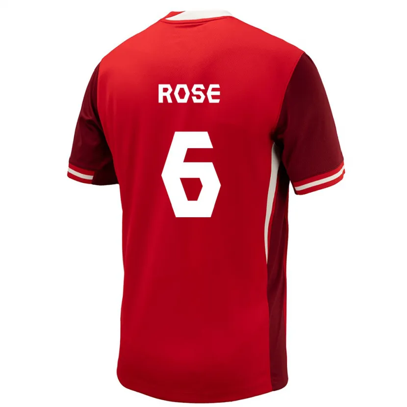Danxen Niño Camiseta Canadá Deanne Rose #6 Rojo 1ª Equipación 24-26 La Camisa México