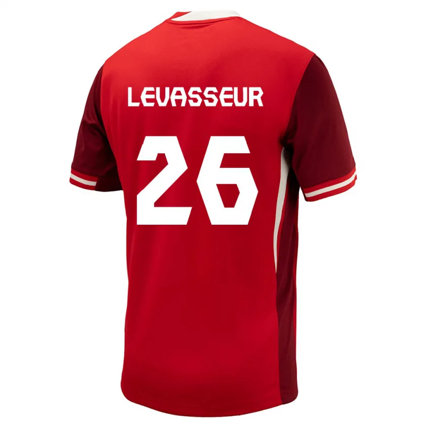 Danxen Niño Camiseta Canadá Marie Levasseur #26 Rojo 1ª Equipación 24-26 La Camisa México