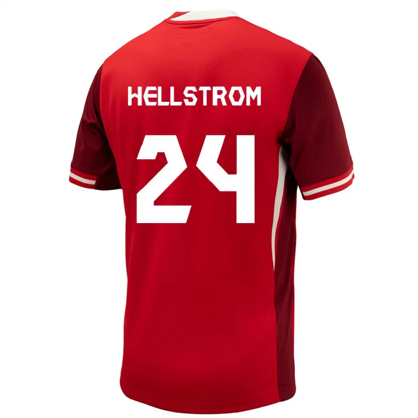 Danxen Niño Camiseta Canadá Jenna Hellstrom #24 Rojo 1ª Equipación 24-26 La Camisa México