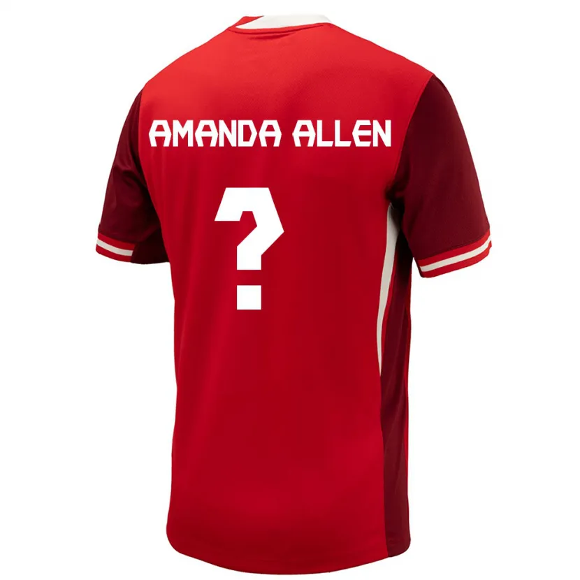 Danxen Niño Camiseta Canadá Amanda Allen #0 Rojo 1ª Equipación 24-26 La Camisa México