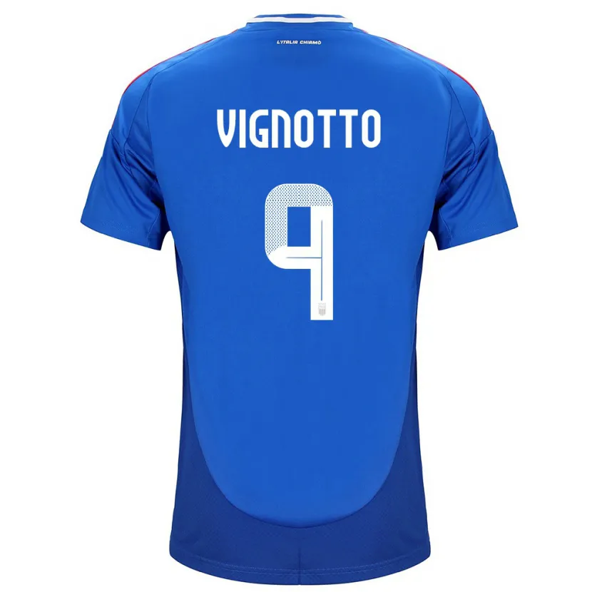 Danxen Niño Camiseta Italia Elisabetta Vignotto #9 Azul 1ª Equipación 24-26 La Camisa México