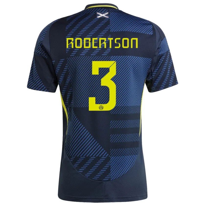 Danxen Niño Camiseta Escocia Andrew Robertson #3 Azul Oscuro 1ª Equipación 24-26 La Camisa México