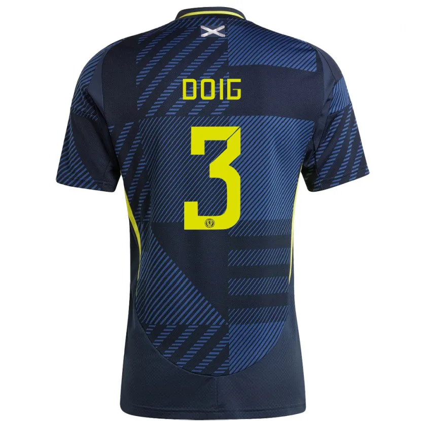 Danxen Niño Camiseta Escocia Josh Doig #3 Azul Oscuro 1ª Equipación 24-26 La Camisa México