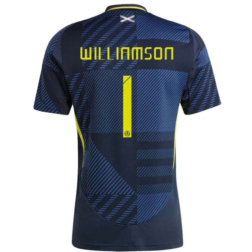 Danxen Niño Camiseta Escocia Woody Williamson #1 Azul Oscuro 1ª Equipación 24-26 La Camisa México