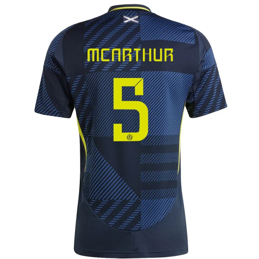 Danxen Niño Camiseta Escocia Charlie Mcarthur #5 Azul Oscuro 1ª Equipación 24-26 La Camisa México