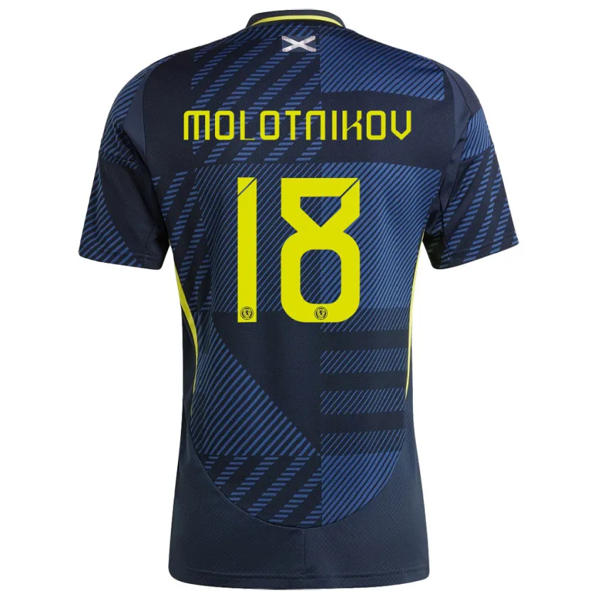 Danxen Niño Camiseta Escocia Rudi Molotnikov #18 Azul Oscuro 1ª Equipación 24-26 La Camisa México