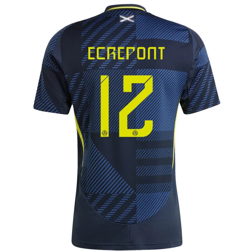 Danxen Niño Camiseta Escocia Oliver Ecrepont #12 Azul Oscuro 1ª Equipación 24-26 La Camisa México